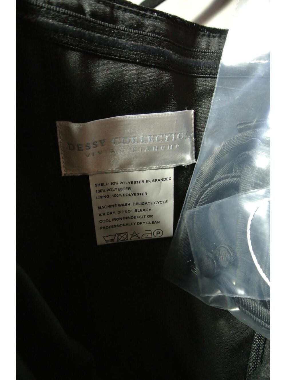 New, Dessy Collection Strapless Mixed Media Gown in Black Sz 10 #LD0247 - Picture 8 of 10